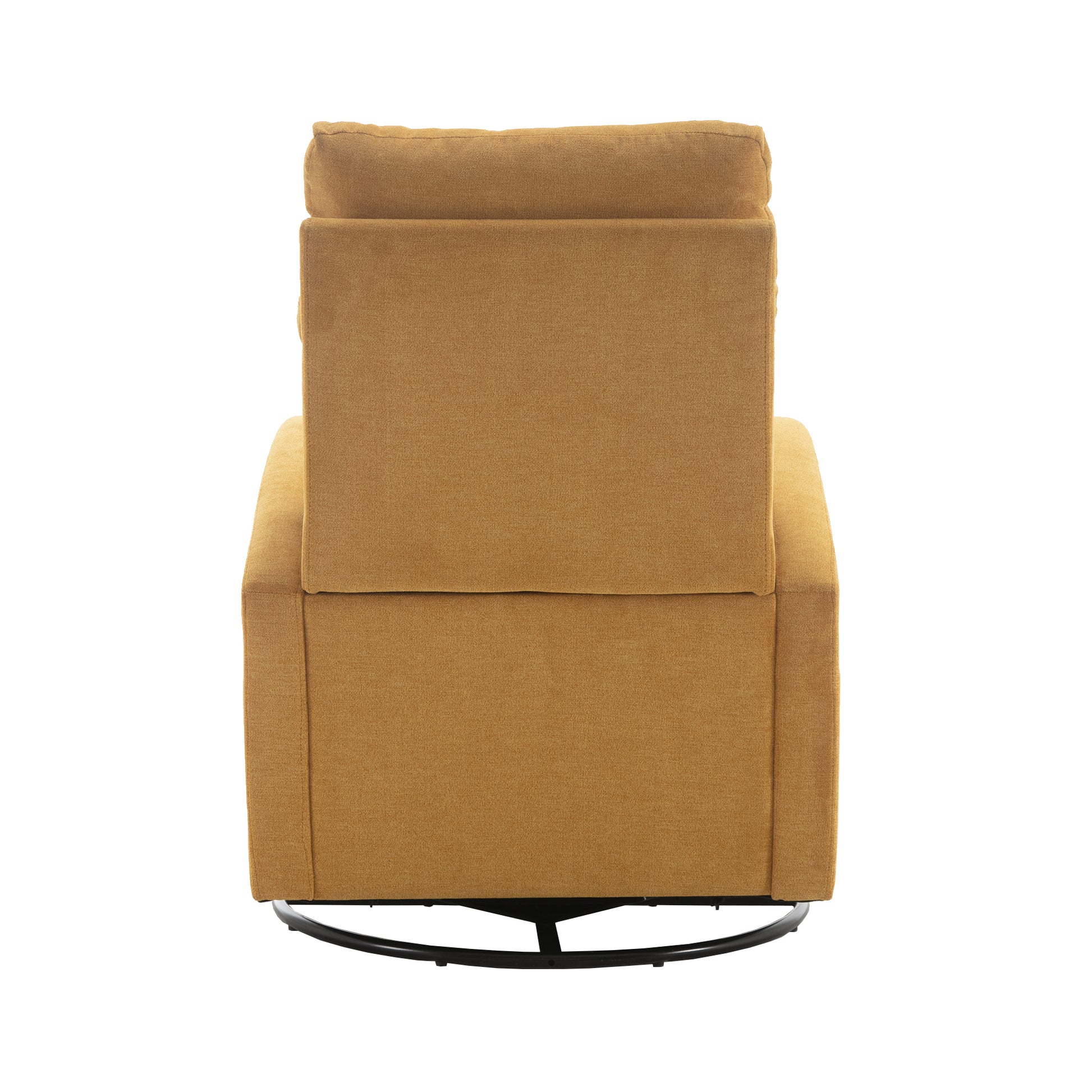 Jiada Upholstered Swivel Glider.Rocking Chair For Nursery In Yellow.Modern Style One Left Bag Yellow Metal