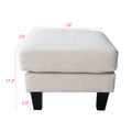 Fabric Ottoman Beige Beige Foam Fabric