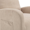 Jiada Upholstered Swivel Glider.Rocking Chair For Nursery In Beige.Modern Style One Left Bag Beige Primary Living Space Foam Metal
