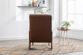 Coolmore Rocking Chair With Ottoman, Mid Century Modern Upholstered Fabric Rocking Armchair, Rocking Chair Nursery With Thick Padded Cushion, High Backrest Accent Glider Rocker Chair For Living Room Brown Pu Solid Wood