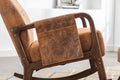 Coolmore Rocking Chair With Ottoman, Mid Century Modern Upholstered Fabric Rocking Armchair, Rocking Chair Nursery With Thick Padded Cushion, High Backrest Accent Glider Rocker Chair For Living Room Coffee Solid Wood