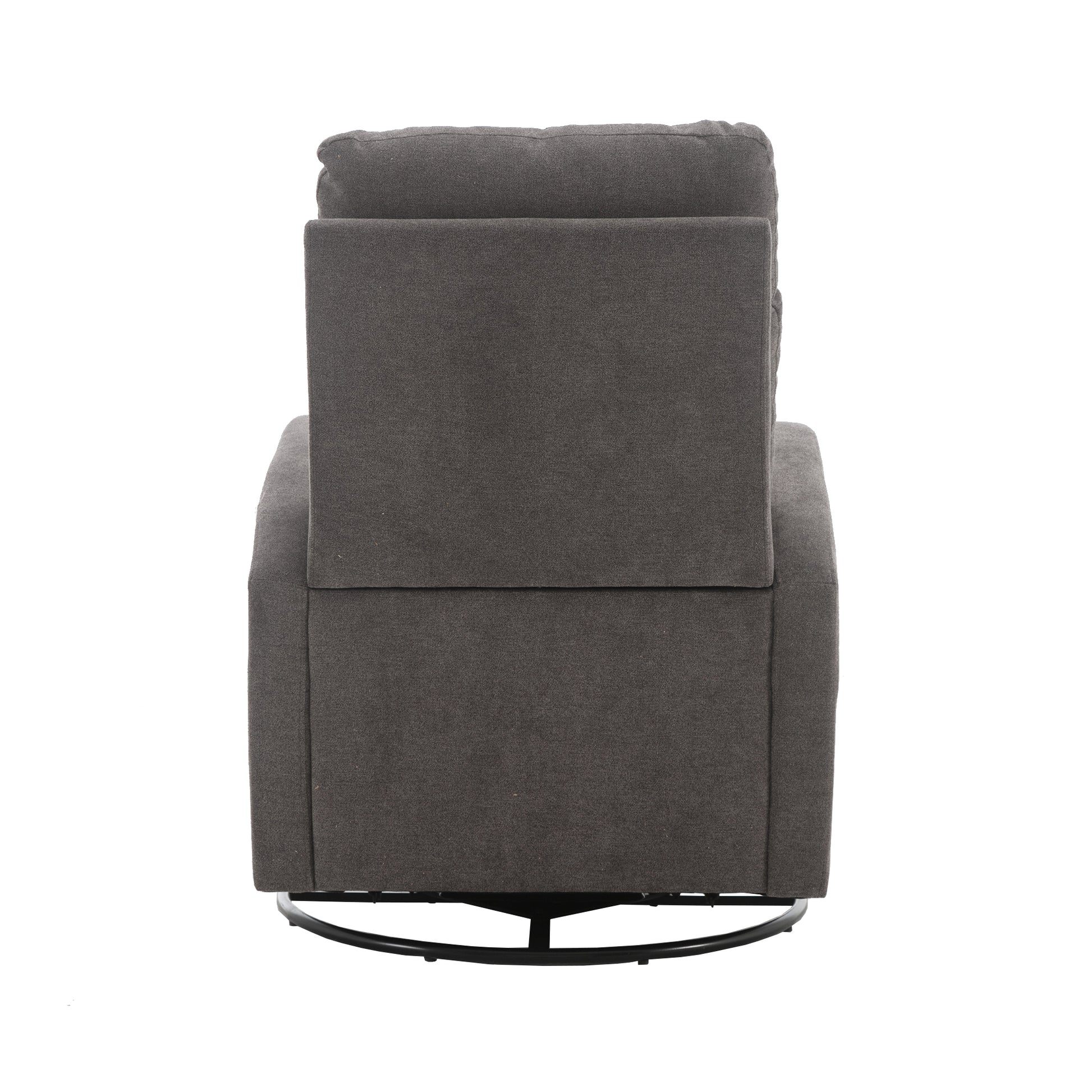 Jiada Upholstered Swivel Glider.Rocking Chair For Nursery In Dark Grey.Modern Style One Left Bag Dark Gray Metal
