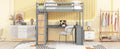 Full Size Loft Bed With Ladder, Shelves, And Desk, Gray Old Sku:Lt100226Aae Gray Solid Wood Mdf