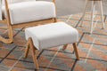 Coolmore Rocking Chair With Ottoman, Mid Century Modern Upholstered Fabric Rocking Armchair, Rocking Chair Nursery With Thick Padded Cushion, High Backrest Accent Glider Rocker Chair For Living Room Beige Solid Wood