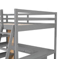 Full Size Loft Bed With Ladder, Shelves, And Desk, Gray Old Sku:Lt100226Aae Gray Solid Wood Mdf