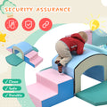 Soft Foam Playset For Toddlers, Safe Softzone Single Tunnel Foam Climber For Kids, Lightweight Indoor Active Play Structure With Slide Stairs And Ramp For Beginner Toddler Climb And Crawl Multicolor Foam