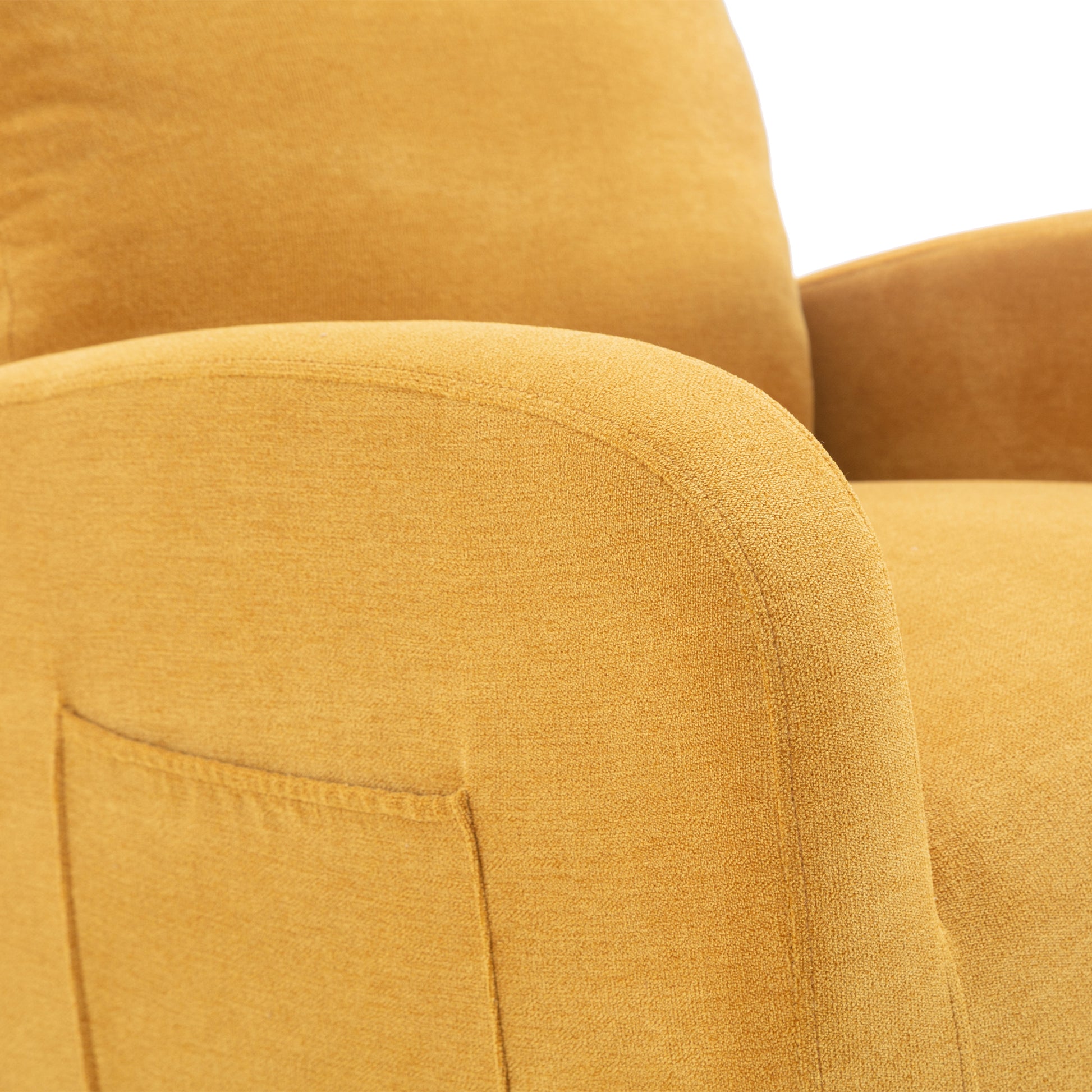 Jiada Upholstered Swivel Glider.Rocking Chair For Nursery In Yellow.Modern Style One Left Bag Yellow Metal