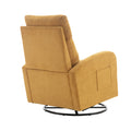 Jiada Upholstered Swivel Glider.Rocking Chair For Nursery In Yellow.Modern Style One Left Bag Yellow Metal