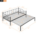 Twin Size Metal Daybed With Trundle, Daybed With Slat No Box Required Black Black Iron