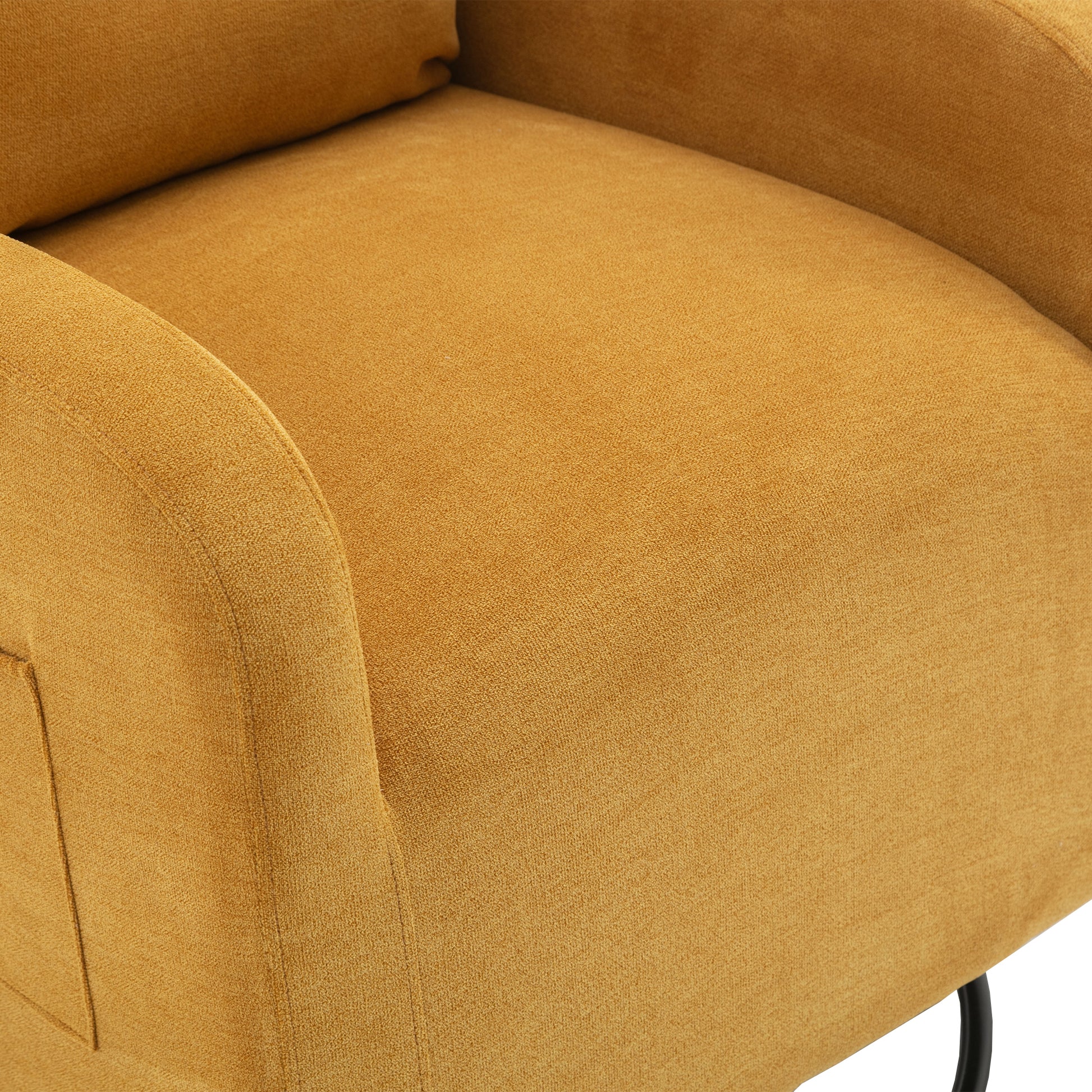 Jiada Upholstered Swivel Glider.Rocking Chair For Nursery In Yellow.Modern Style One Left Bag Yellow Metal