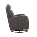 Jiada Upholstered Swivel Glider.Rocking Chair For Nursery In Dark Grey.Modern Style One Left Bag Dark Gray Metal