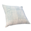 18 X 18 Handcrafted Square Cotton Accent Throw Pillow, Aztec Minimalistic Print, Blue, White White Cotton