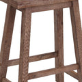 Wooden Frame Saddle Seat Counter Height Stool With Angled Legs, Brown Brown Solid Wood