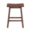 Wooden Frame Saddle Seat Counter Height Stool With Angled Legs, Brown Brown Solid Wood