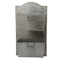 Galvanized Two Tier Metal Wall Pocket Organizer, Gray Gray Iron