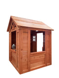 All Wooden Kids Playhouse With 2 Windows And Flowerpot Holder,42