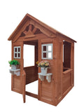 All Wooden Kids Playhouse With 2 Windows And Flowerpot Holder,42