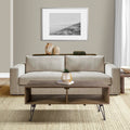 Betsy 42 Inch Reclaimed Wood Rectangle Farmhouse Coffee Table With Storage, Iron Legs, Natural Brown Brown Solid Wood