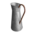 Farmhouse Style Galvanized Metal Jug With Handle, Gray Gray Metal