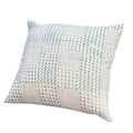 18 X 18 Handcrafted Square Cotton Accent Throw Pillow, Aztec Minimalistic Print, Blue, White White Cotton