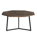 35, 28 Inch 2 Piece Nesting Coffee Table Set, Octagon Top, Mango Wood, Brown And Black Brown Solid Wood