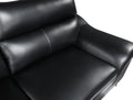 Genuine Leather Loveseat Black Foam Leather