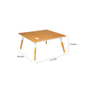 Paige 31 Inch Illusion Rectangular Wooden Coffee Table, Wood Brown, White Brown Solid Wood