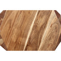 Bon 22 Inch Artisanal End Side Table, Multifaceted Solid Acacia Wood, Octagon Top, Natural Brown Brown Solid Wood