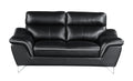 Genuine Leather Loveseat Black Foam Leather