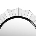 Round Accent Wall Mirror With Soped Design And Beveled Edges, Silver Silver Mdf