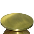 24 Inch Metal Frame End Table With Round Top And Bottle Shape Base, Gold Gold Metal