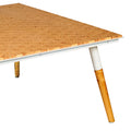 Paige 31 Inch Illusion Rectangular Wooden Coffee Table, Wood Brown, White Brown Solid Wood