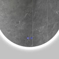 32 X 32 Inch Round Frameless Led Illuminated Bathroom Mirror, Touch Button Defogger, Metal, Silver Silver Aluminum