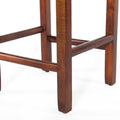 Mango Wood Barstool With Rope Weaved Seat, Brown Brown Solid Wood