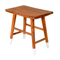 18 Inch Rectangular Acacia Wooden Side Table With Angled Legs, Warm Brown Brown Solid Wood