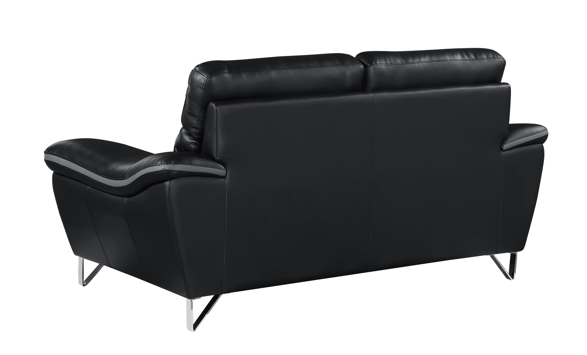 Genuine Leather Loveseat Black Foam Leather