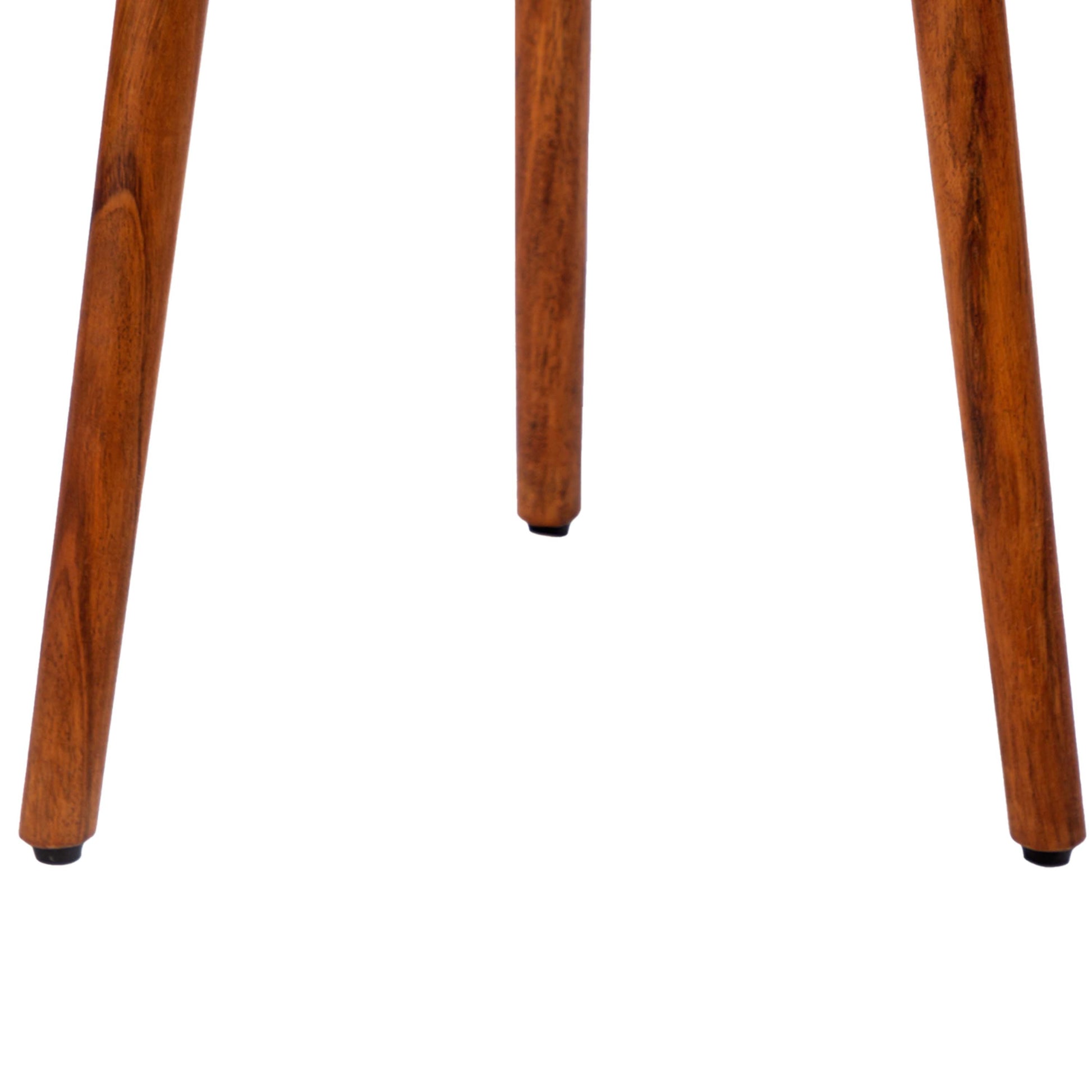18 Inch Round Acacia Wood Side Accent End Table With 3 Tabletop Sections, Warm Brown Brown Solid Wood
