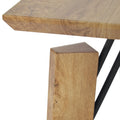 Rectangular Wooden Coffee Table With Block Legs, Natural Brown Brown Mdf