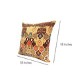 18 X 18 Square Accent Pillow, Printed Unique Quatrefoil Design, Polyester Filler, Brown, Orange, Yellow Multicolor Cotton