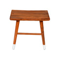 18 Inch Rectangular Acacia Wooden Side Table With Angled Legs, Warm Brown Brown Solid Wood