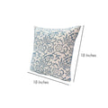 18 X 18 Square Accent Pillow, Paisley Floral Pattern, Soft Cotton Cover, Soft Polyester Filling, Blue, White White Cotton