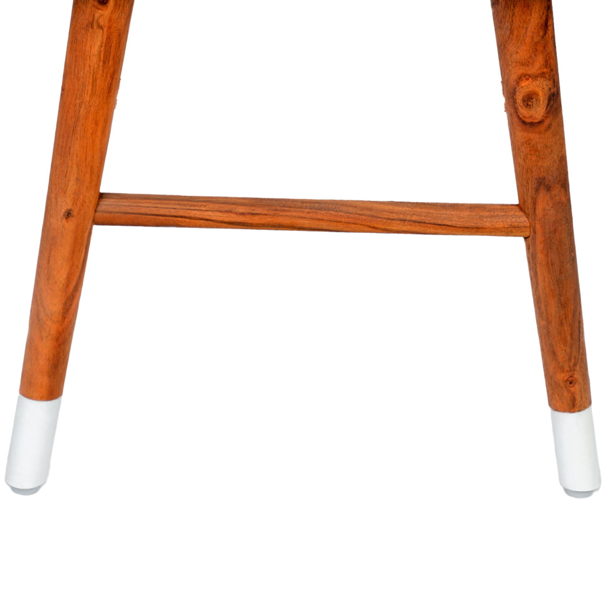18 Inch Rectangular Acacia Wooden Side Table With Angled Legs, Warm Brown Brown Solid Wood
