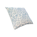 18 X 18 Square Accent Pillow, Paisley Floral Pattern, Soft Cotton Cover, Soft Polyester Filling, Blue, White White Cotton