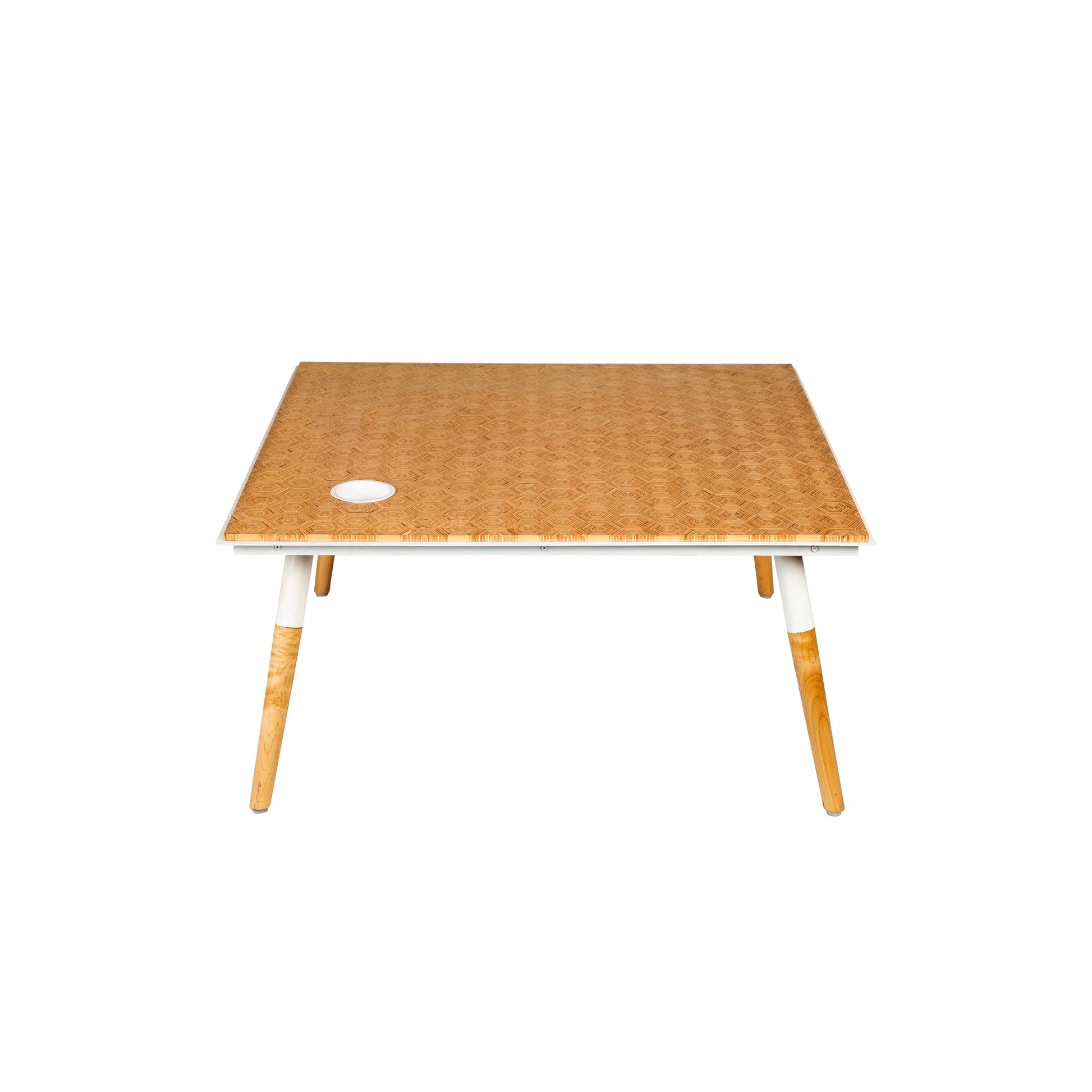 Paige 31 Inch Illusion Rectangular Wooden Coffee Table, Wood Brown, White Brown Solid Wood