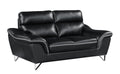 Genuine Leather Loveseat Black Foam Leather