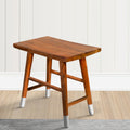 18 Inch Rectangular Acacia Wooden Side Table With Angled Legs, Warm Brown Brown Solid Wood