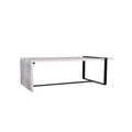 Farmhouse Rectangular Coffee Table With Wooden Top And Geometric Metal Frame, Gray And Black Gray Solid Wood