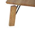 Rectangular Wooden Coffee Table With Block Legs, Natural Brown Brown Mdf