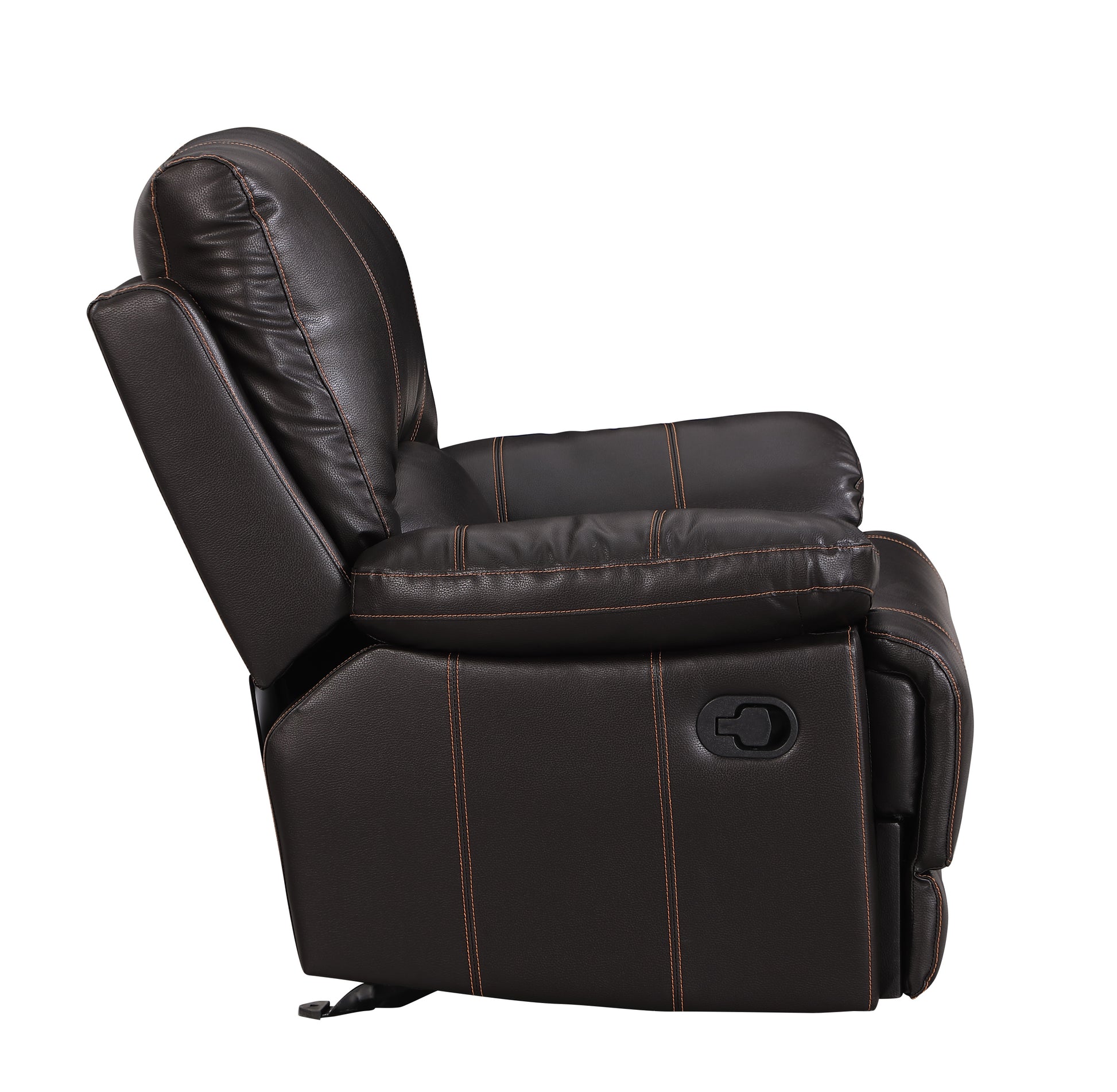 Leather Air Recliining Chair Brown Foam Leather