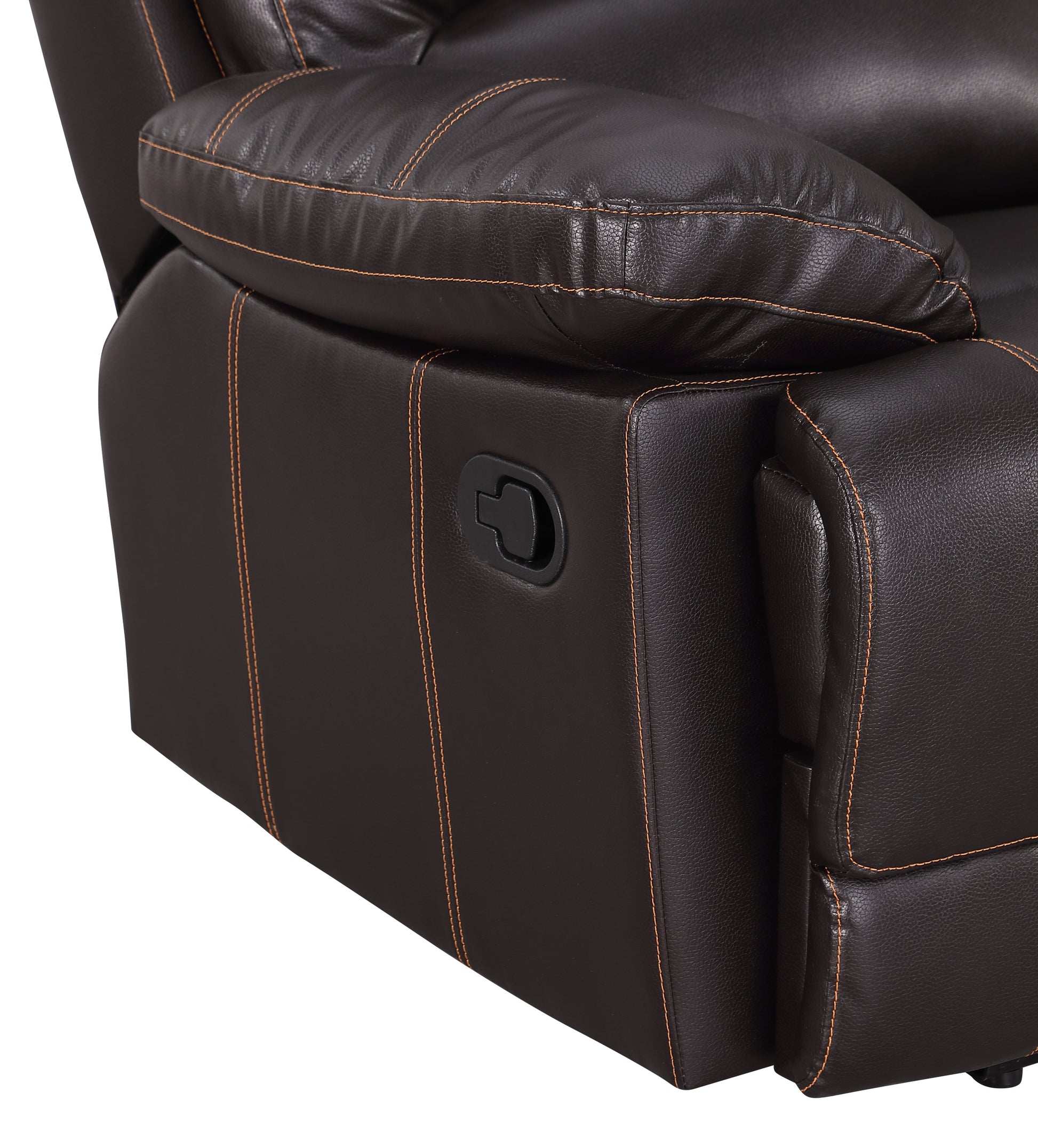 Leather Air Recliining Sofa Brown Foam Leather